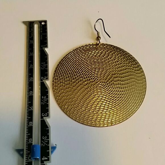 PureUnique Gold Tone Round Disc Earrings. 0 - Picture 5 of 5